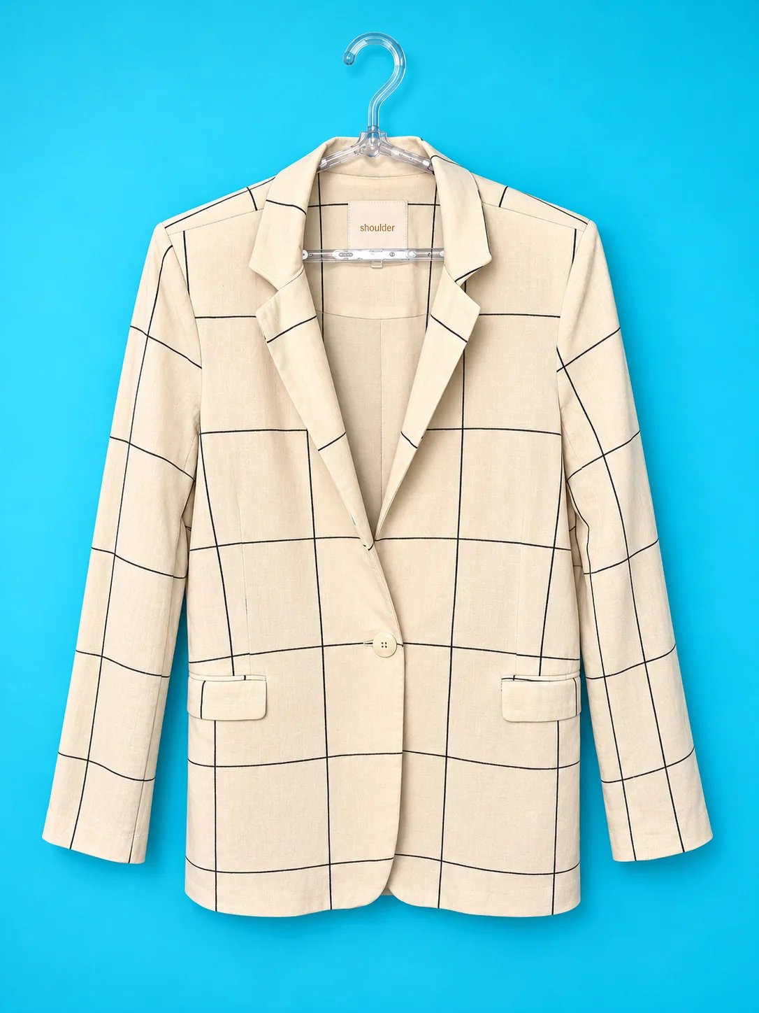 Blazer Bege Xadrez - Shoulder — imagem 1